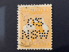 Australia - 1913 - Kangaroo - Perforated 'OS' & 'NSW' - Orange - 4d picture