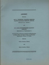 VINTAGE AGREEMENT BETWEEN PACIFIC RAILROAD AND ST. LOUIS SOUTHWESTERN RAILWAY  picture