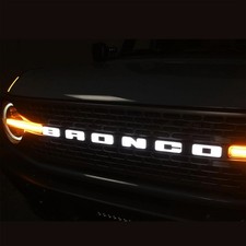 2021-2026 Ford Bronco LED Light Up Front Grille Emblem Letters Bright White NEW picture