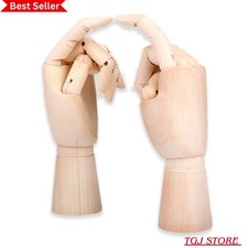 2 Pack 7INCH Wood Hand Model Wooden Artist Drawing Manikin Articulated Mannequin picture