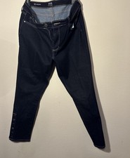 A.n.a Dark Denim Blue 3 Button Ankle High Rise Denim Skinny Jeans Jeggings picture