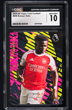 Topps TF Bukayo Saka Arsenal #608 Vibrant Velocity CGC 10 /99 PREMIER  LEAGUE  picture