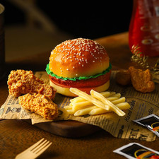 Soulchen Artificial Hamburger Set 15 Pcs Realistic Fake Play Food with Fake Fren picture
