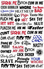 40 Naughty Temporary Tattoos Adult Body Art Slave Kinky Sex Hot Slutty Stickers picture