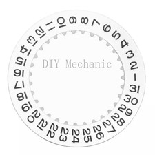 Date Disc For Rolex 3135-3155 Movement White With Black Numbers picture