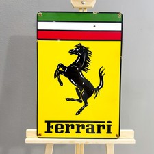 Vintage Rusted Ferrari Prancing Horse Heavy Metal Sign – 40×60 cm (15.7