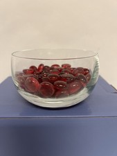 Unmarked Clear Glass Bowl Heavy Round Centerpiece Serving Bowl Modern picture