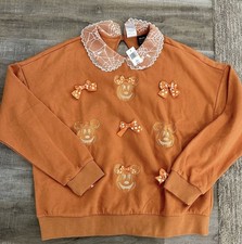 Disney Her Universe Halloween Orange Collared Pullover Sweatshirt XL picture