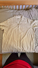 L.L.Bean Men's XL Regular Brown/White Striped Short Sleeve Button-Up Pocket picture