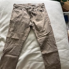 AG Adriano Goldschmied Jeans Mens 34x33 (Fits 34x29) Brown Everett Slim Straight picture