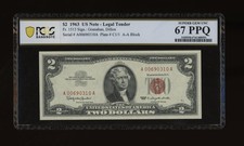 DBR 1963 $2 Legal Fr. 1513 Superb Gem PCGS-B 67 PPQ Serial A00690310A picture