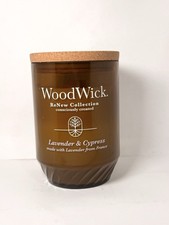 WoodWick ReNew Lavender & Cypress 13 oz Soy Coconut Candle New Cork Lid picture