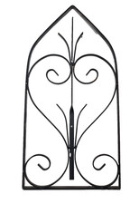 Vintage Wrought Iron Metal Gothic Arch Wall Hanging Indoor Outdoor Yard Art picture