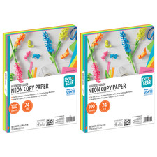 Pen+Gear Assorted Neon Copy Paper 8.5 x 11 24 lb 2-Pack 200 Sheets picture