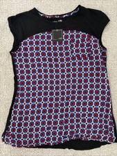 NWT Women's Sleeveless RXB Hexagon Black Print Blouse Sz S Msrp:$58 picture