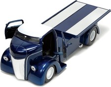 Jada Toys Just Trucks 1:24 1947 Ford COE Flatbed Die-cast Car Dark Blue/White... picture