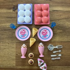 Vintage Partial Set Barbie Fun Fixing’ Foods Dessert Plates, Cakes, Ice Cream picture