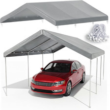 12X20 FT Carport Canopy Replacement Cover, Gray (Only Top Cover) picture