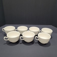 Set of 7 Homer Laughlin China Tea Coffee Cups Restaurant Ware Cream Off White picture