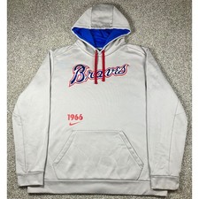 Nike Atlanta Braves Cooperstown Collection 1966 Therma-FIT Hoodie Mens XL Grey picture
