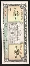 RARE El Salvador 2 Colones Banknote 1976 Banco Central de Reserva picture