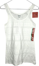 New MOSSIMO TANK M FRESH WHITE WOVEN TEXTURE TOP SLEEVELESS SUPPLY CO NWT USPSGA picture