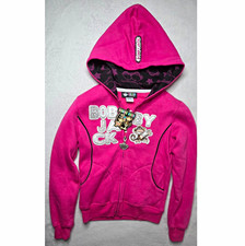 NWT Vintage Y2K Bobby Jack Pink Zip Up Hoodie Got Monkey Rhinestone Sticker Tag picture