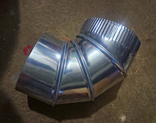 6 in Round Metal Adjustable Elbow Duct, Silver, 26ga picture