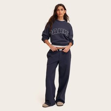 Parke Women's High-Rise Boxer Sweatpants Relaxed Fit Stretch Denim picture
