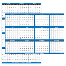 24x36 SwiftGlimpse FOLDED 2027 Large Wall Calendar, Planner, Erasable - NAVY picture