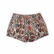 Color of Heat Vintage Tapestry Shorts Tribal Geometric High Waisted Multicolor picture