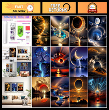 12 Pack 5D Diamond Painting Kits for Adults | Sunset Landscape DIY Art Set, Home picture