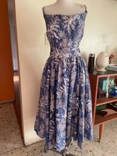Vintage Kamehameha  Royal Blue Hawaiian Hibiscus 1950s 50s Dress Sz L VLV Pin Up picture