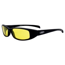 New Attitude glasses by global vision eyewear black frame with yellow lens picture