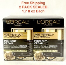 2 PACK L'Oreal Paris Midnight Cream Age Perfect Cell Renewal Anti-Aging 1.7oz X2 picture