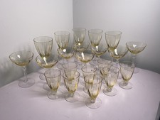 Fostoria 5099-5299 Topaz 21pc Water Goblet Sherbet Juice Stemware 1930s picture