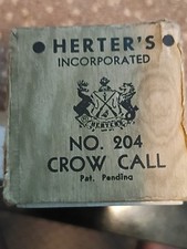 1951 H E R T E R S World Famous Vintage Crow Call With Box And Folded... picture