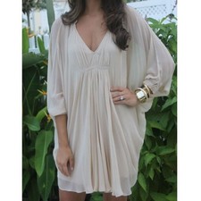Diane Von Furstenberg Fleurette Cream silk chiffon dress Ethereal fairy flowy 4 picture