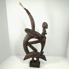 Bamana Chi Wara Headdress Mali African Carved Wood Antelope Vtg 22