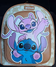 Bioworld Disney Stitch & Angel Mini Backpack Floral Faux Leather Rare Find NWT picture