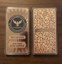 COPPER RESERVE MINT - Ten (10) Ounce Bar - . 999 Fine Bullion SIGNATURE  EAGLE picture