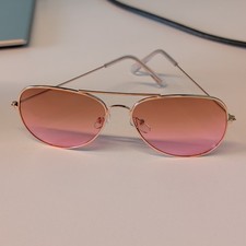 Pink Aviator Sunglasses, Gold Frame picture