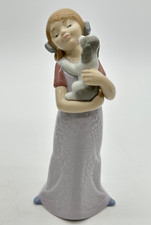 Nao Porcelain by Lladro PUPPY CUDDLES ( GIRL CUDDLING PUPPY DOG ) 1535 Nao Po picture