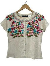 Catherine Stewart for BellePointe Silk Blend Embroidered Floral Sweater - M picture