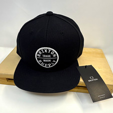 Brixton Black Solid Snapback Hat Cap One Size Men's Adjustable picture
