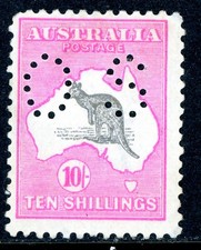 Australia 1915 Kangaroo 10' Pink & Grey  Official Roo SG #O51 Mint T202 picture