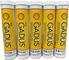 SHELL GADUS S3 V220C 2 PREMIUM MULTIPURPOSE EXTREME PRESSURE GREASE 5 PK 14.1oz picture
