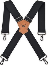 WELKINLAND 2Inch-Wide Full Elastic Suspenders, Heavy Duty Men's Large, Black picture