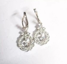 2.25CT Art Deco Style Round Cut Lab Created Diamond 925 Silver Wedding Earrings picture