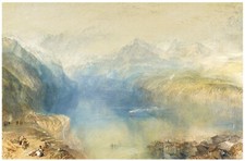 Joseph M W Turner : THE LAKE OF LUCERNE FROM BRUNNE : Archival Canvas Art picture
